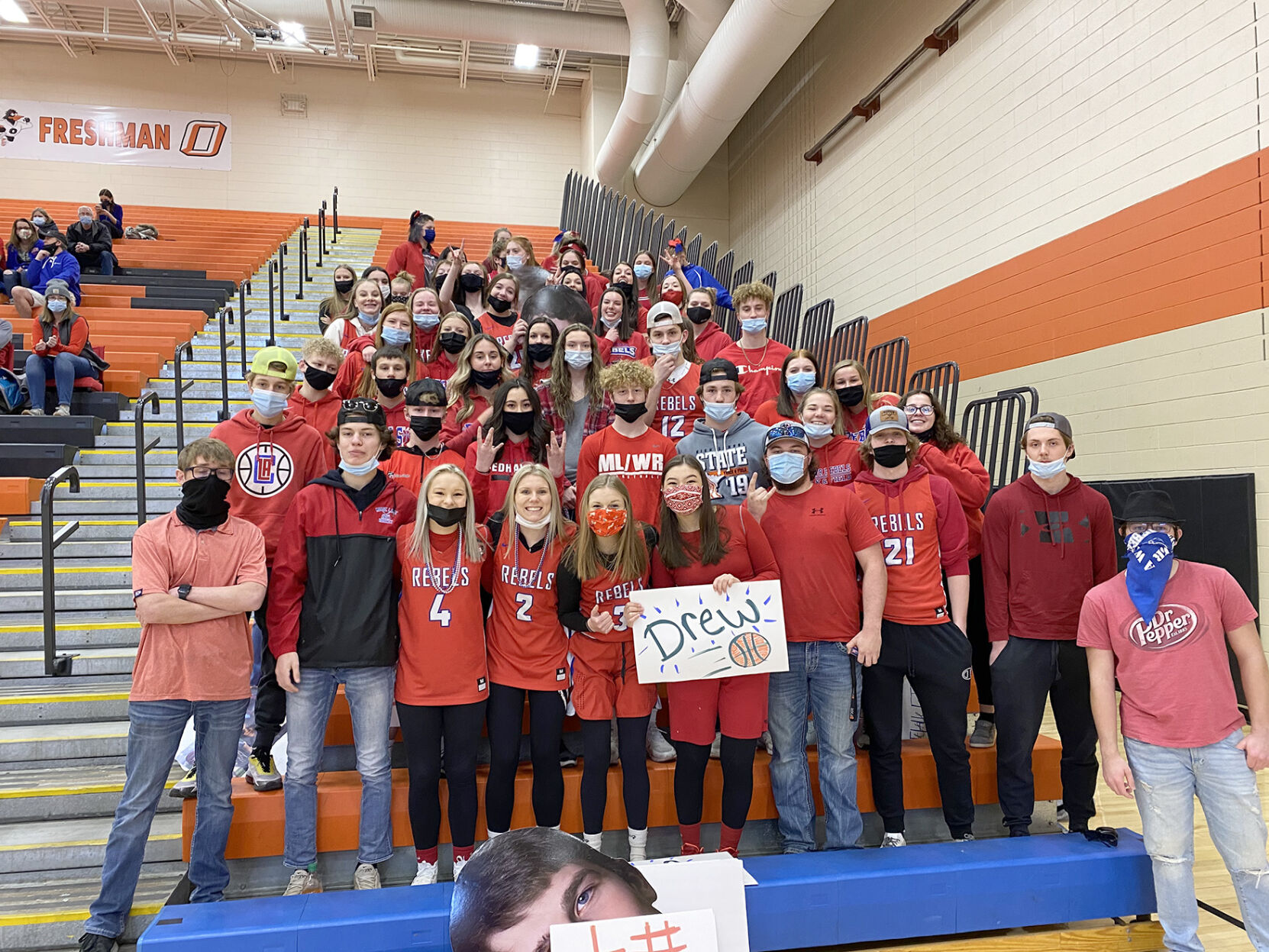 Student section shows support